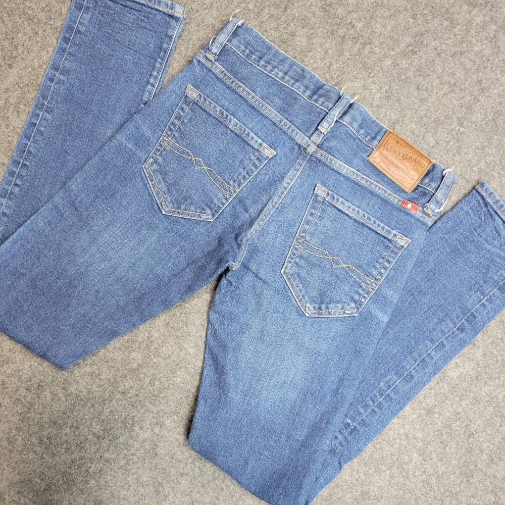 Lucky Brand Jeans Womens 28x32 Blue Denim‎ Whiskered 110 Skinny Leg Streetwear